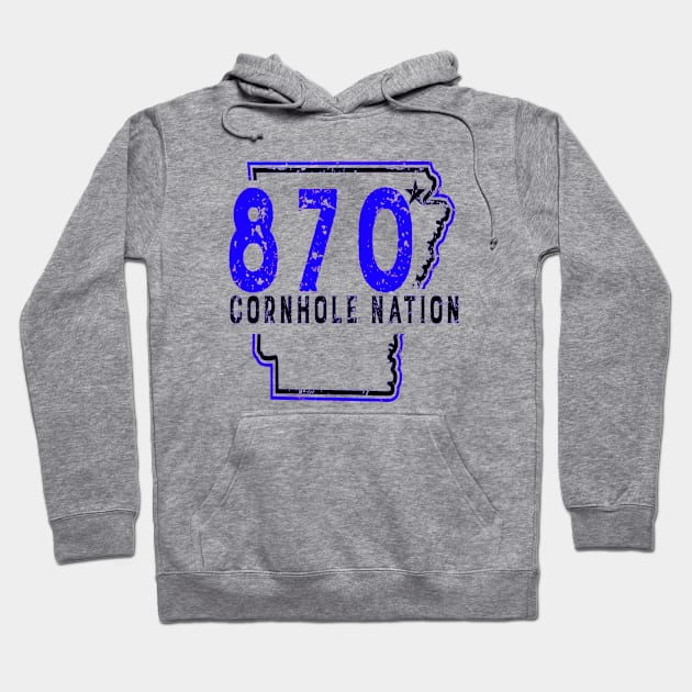 870 Black & Blue Hoodie by 870 Cornhole Nation